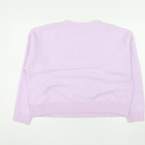 Savida Women Lilac XXL Crew Neck Pullover Jumper
