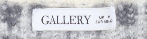 Gallery Women Cream Grey Fair Isle Wool Blend Jumper Size M