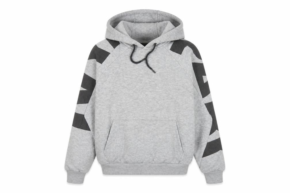 Ivy Park Womens Grey XS Pullover Hoodie with Black Graphic Sleeves
