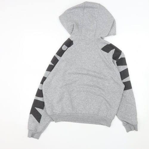 Ivy Park Womens Grey XS Pullover Hoodie with Black Graphic Sleeves