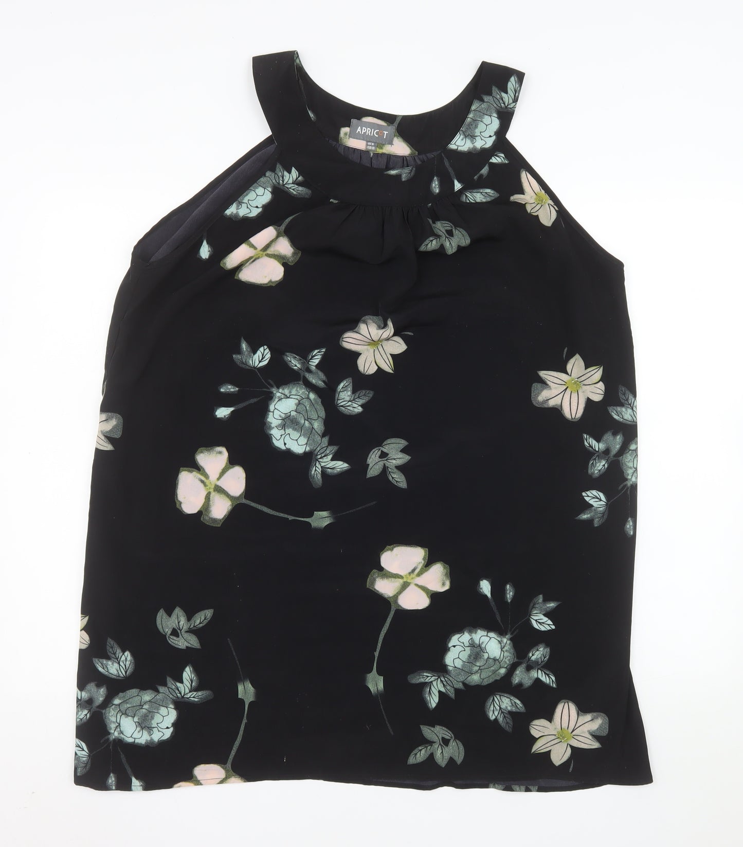 Apricot Women’s Black Floral Halter Shift Dress Size 16