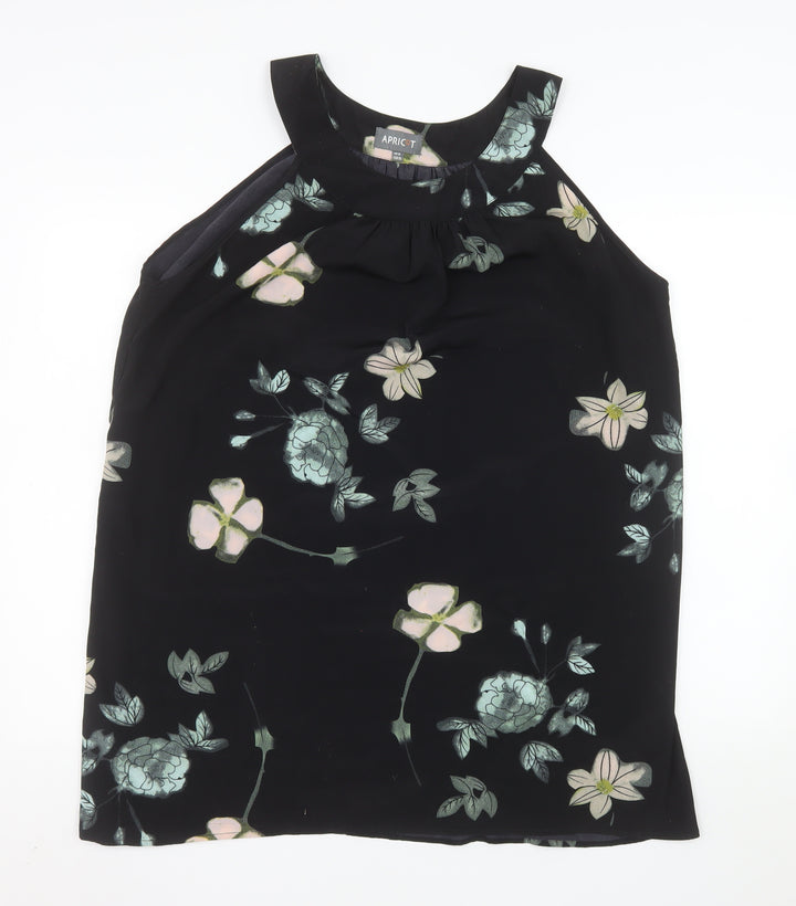 Apricot Women’s Black Floral Halter Shift Dress Size 16