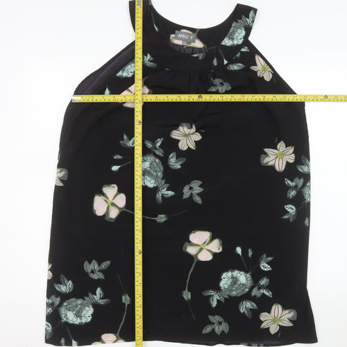 Apricot Women’s Black Floral Halter Shift Dress Size 16