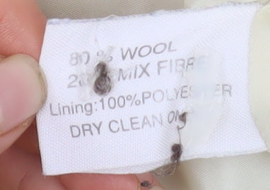 Zoe Women Ivory Wool Hooded Duffle Coat Size 14