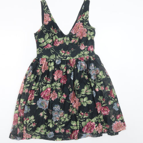Warehouse Womens Multicoloured Floral A-Line Dress Size 10