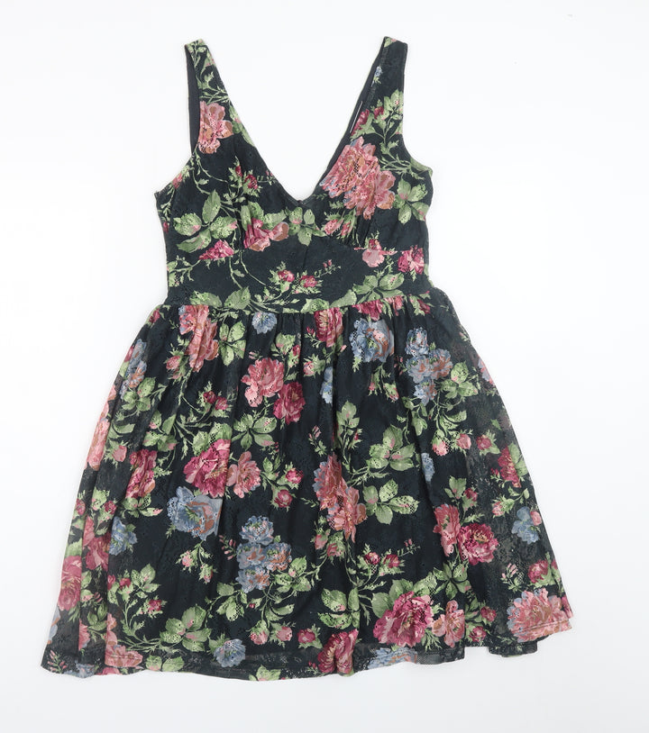 Warehouse Womens Multicoloured Floral A-Line Dress Size 10