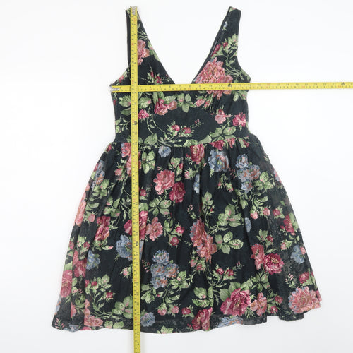 Warehouse Womens Multicoloured Floral A-Line Dress Size 10