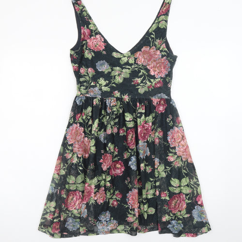 Warehouse Womens Multicoloured Floral A-Line Dress Size 10