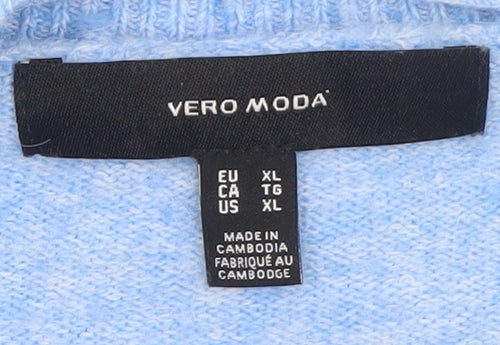Vero Moda Womens Blue Crew Neck Pullover Jumper XL