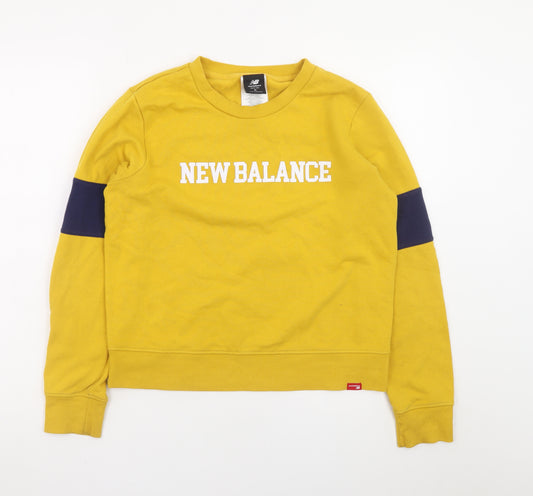 New Balance Women's Yellow Crew Neck Pullover Sweatshirt M
