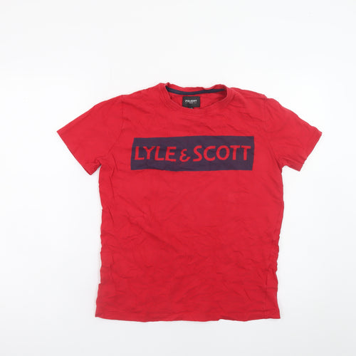 Lyle & Scott Boys Red Logo T-Shirt 12-13 Years Short Sleeve Cotton Top