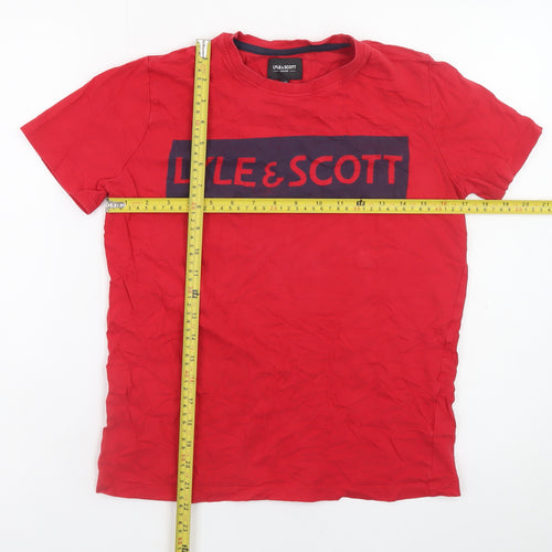 Lyle & Scott Boys Red Logo T-Shirt 12-13 Years Short Sleeve Cotton Top