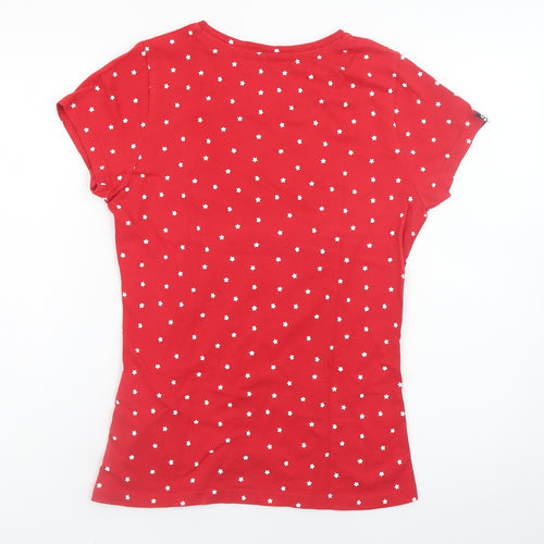 Superdry Womens Red Polka Dot Logo T-Shirt Size M