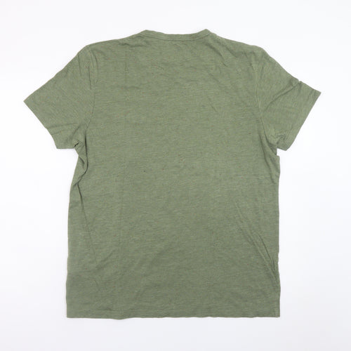 Burton Menswear London Men’s Green Crew Neck Cotton Blend T-Shirt Size L