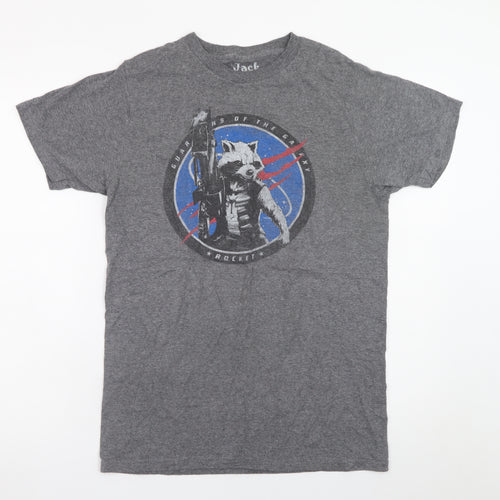 Jack of All Trades Men’s Grey Guardians of the Galaxy Rocket T-Shirt M