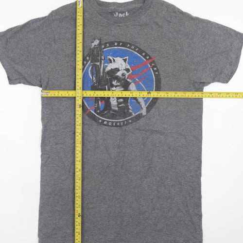 Jack of All Trades Men’s Grey Guardians of the Galaxy Rocket T-Shirt M