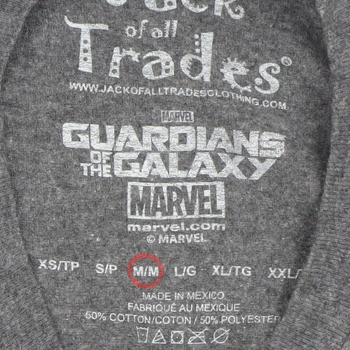 Jack of All Trades Men’s Grey Guardians of the Galaxy Rocket T-Shirt M