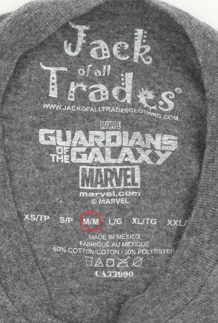 Jack of All Trades Men’s Grey Guardians of the Galaxy Rocket T-Shirt M