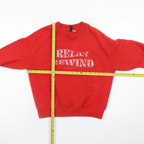H&M Divided Women's Red Relax Rewind Graphic Sweatshirt Size 8