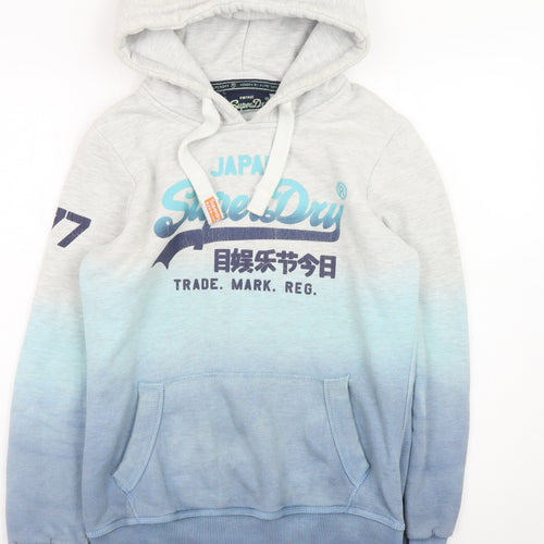 Superdry Women’s Grey Blue Gradient Pullover Hoodie Size M