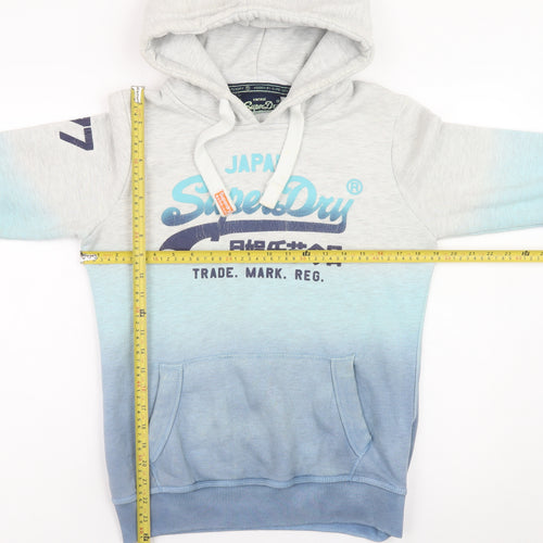 Superdry Women’s Grey Blue Gradient Pullover Hoodie Size M