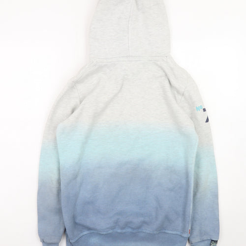 Superdry Women’s Grey Blue Gradient Pullover Hoodie Size M