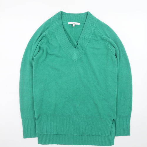 Next Women's Green V-Neck Pullover Jumper Size S Acrylic Knit