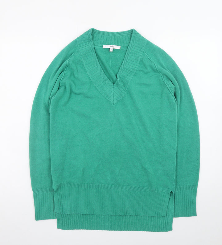 Next Women's Green V-Neck Pullover Jumper Size S Acrylic Knit