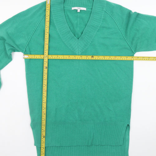 Next Women's Green V-Neck Pullover Jumper Size S Acrylic Knit