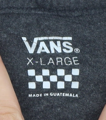Vans Men's Charcoal Black XL Graphic T-Shirt Cotton Blend