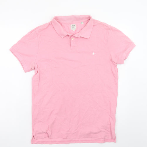 Jack Wills Men's Pink Cotton Polo Shirt Size L Classic Fit