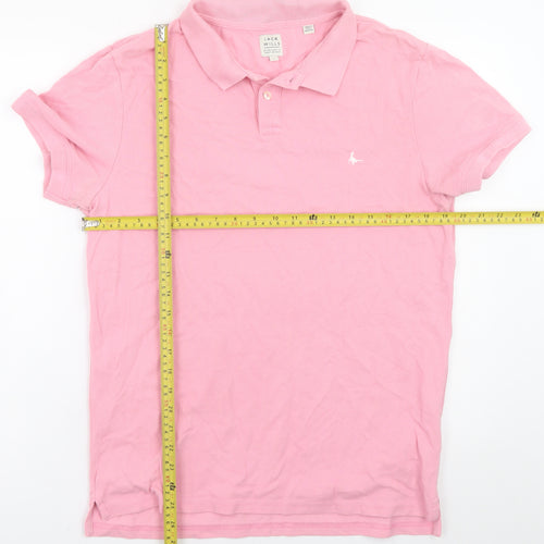 Jack Wills Men's Pink Cotton Polo Shirt Size L Classic Fit