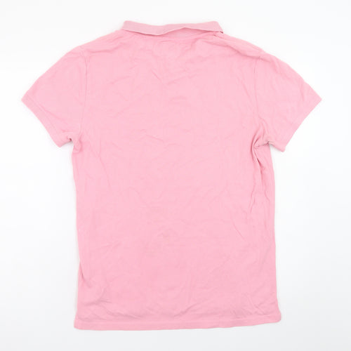 Jack Wills Men's Pink Cotton Polo Shirt Size L Classic Fit