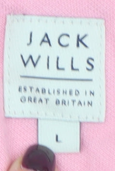 Jack Wills Men's Pink Cotton Polo Shirt Size L Classic Fit