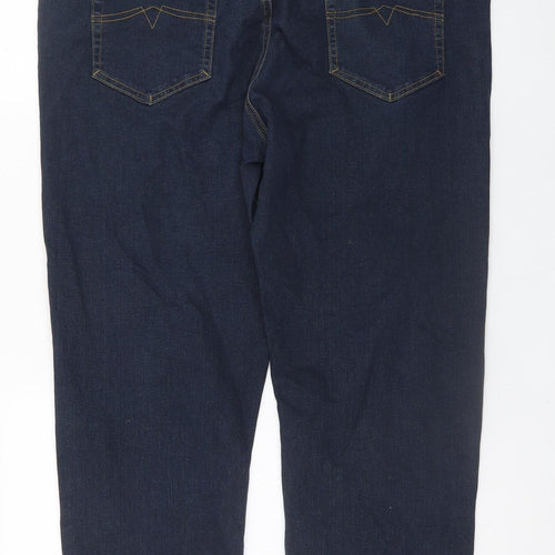 Kam Jeans Men's Blue 42L Straight Fit Stretch Denim Jeans