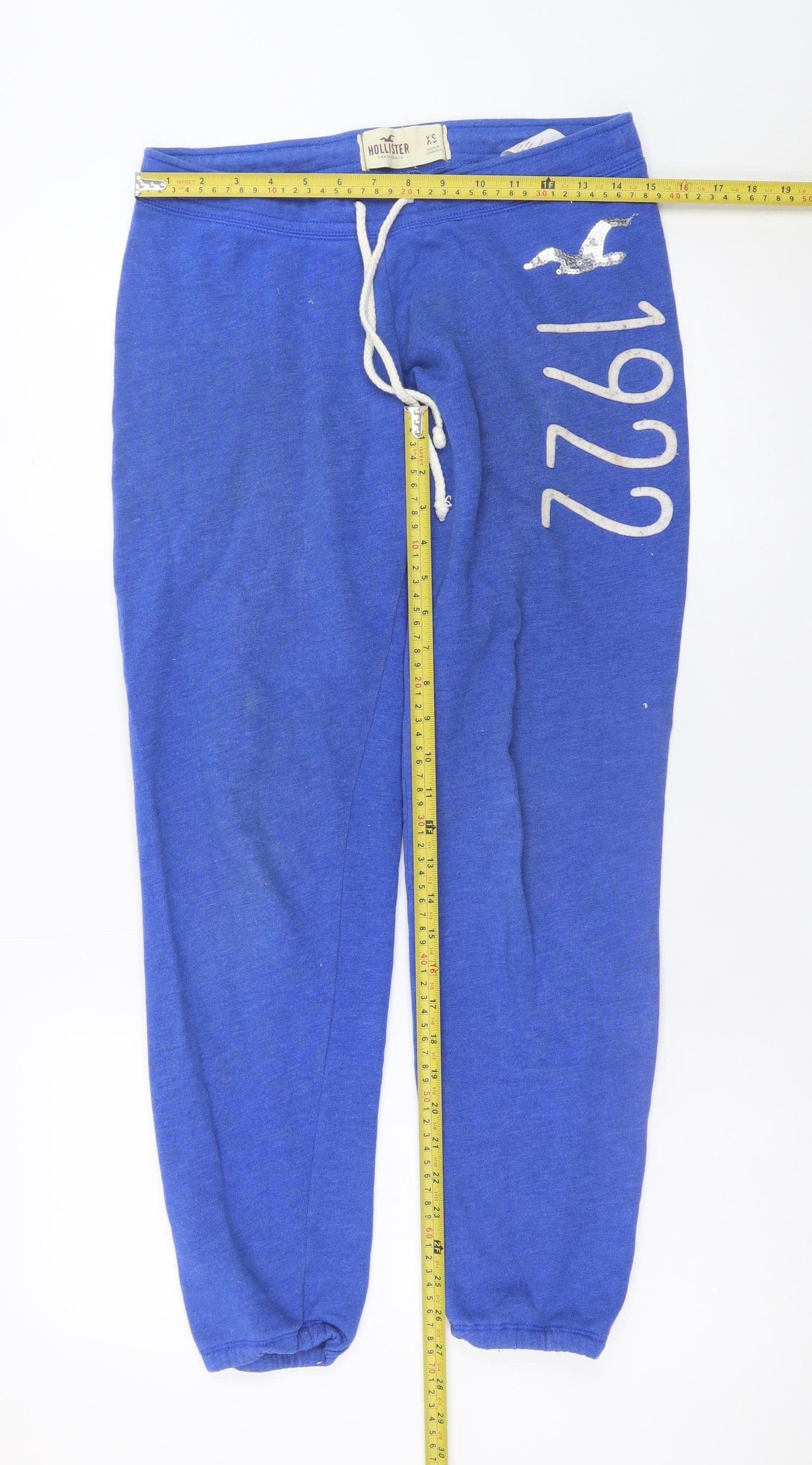 Hollister Mens Blue XS Sweatpants Jogger Trousers with Logo