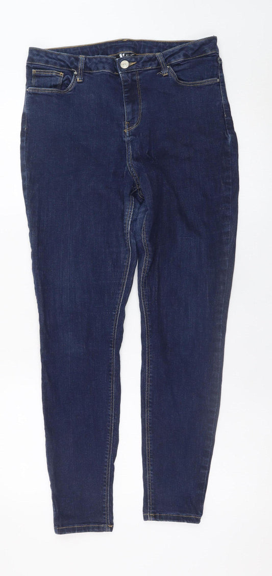 F&F Women's Blue Skinny High Rise Stretch Denim Jeans Size 16