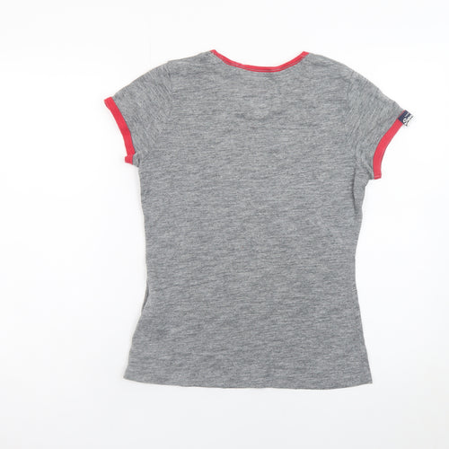 Superdry Women’s Grey Athletic T-Shirt Medium Short Sleeve Cotton Blend