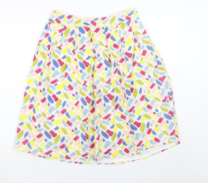 Heyton Womens Multicoloured A-Line Knee Length Cotton Skirt L 14