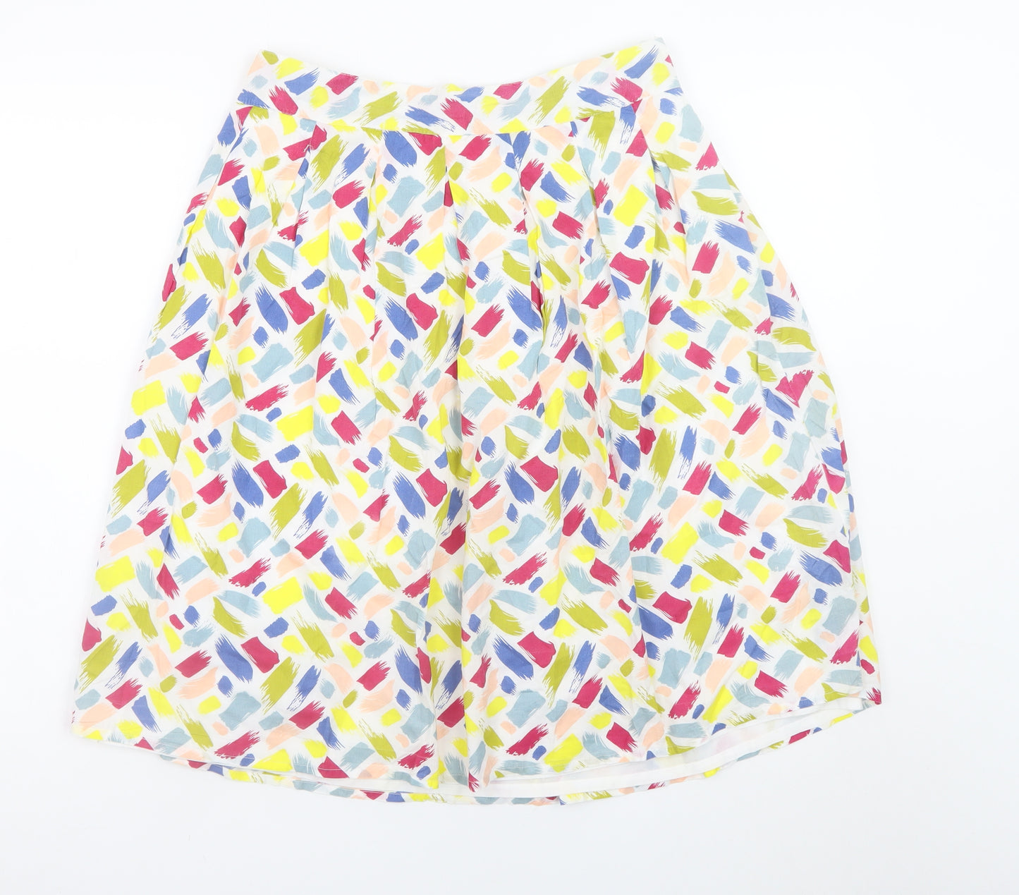 Heyton Womens Multicoloured A-Line Knee Length Cotton Skirt L 14