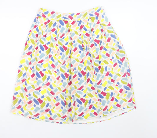Heyton Womens Multicoloured A-Line Knee Length Cotton Skirt L 14
