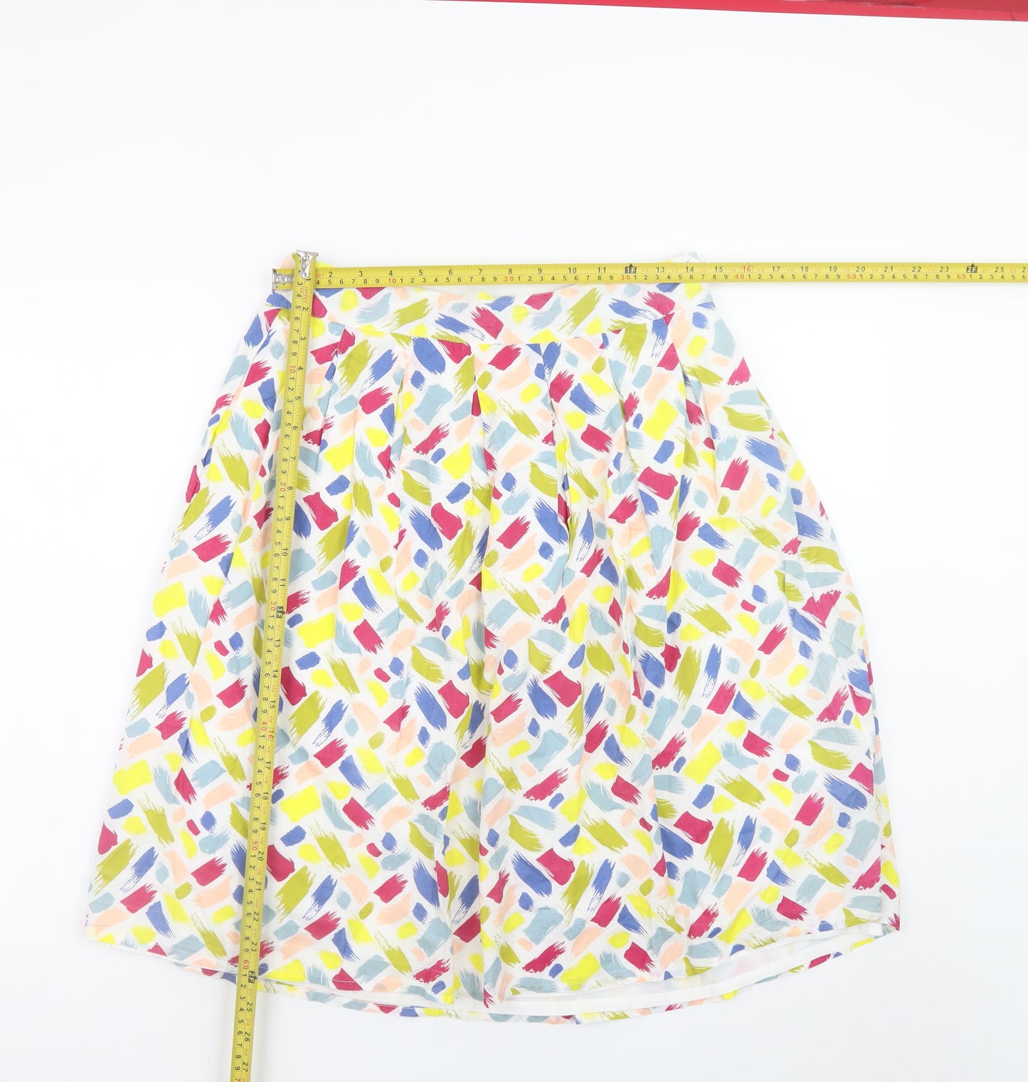 Heyton Womens Multicoloured A-Line Knee Length Cotton Skirt L 14