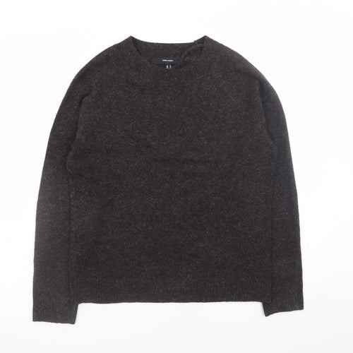 Vero Moda Women Brown Wool Alpaca Crew Neck Jumper Size 12