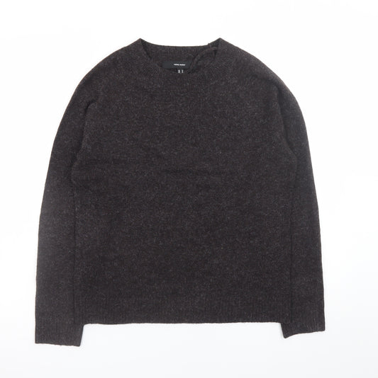 Vero Moda Women Brown Wool Alpaca Crew Neck Jumper Size 12
