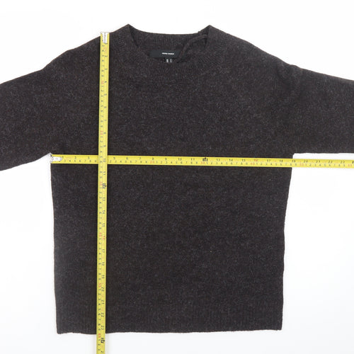 Vero Moda Women Brown Wool Alpaca Crew Neck Jumper Size 12