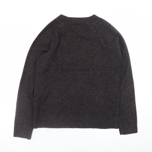 Vero Moda Women Brown Wool Alpaca Crew Neck Jumper Size 12