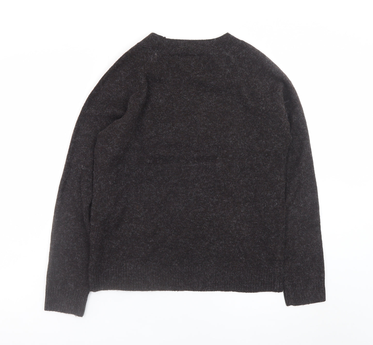 Vero Moda Women Brown Wool Alpaca Crew Neck Jumper Size 12
