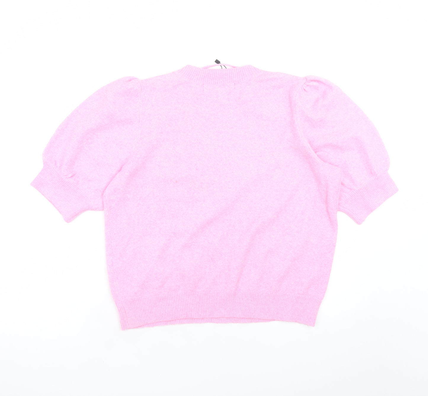 Vero Moda Women’s Pink Puff Sleeve Knit Jumper Size L