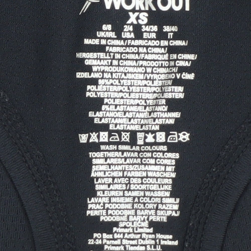 Primark Women’s Black XS Racerback Tank Top Lightweight Gym Activewear