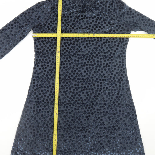 Marks and Spencer Women’s Blue Polka Dot Velvet Shift Dress Size 12